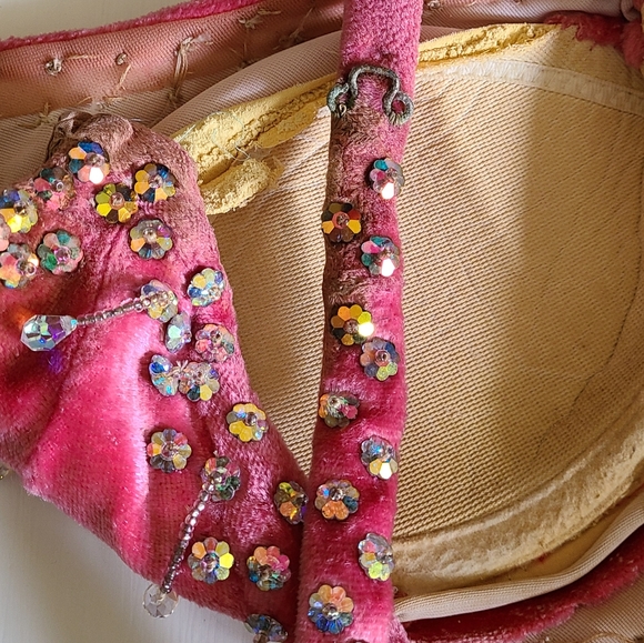 Vintage Velvet Gogo Bejeweled Bellbottom Jumpsuit - Picture 12 of 13